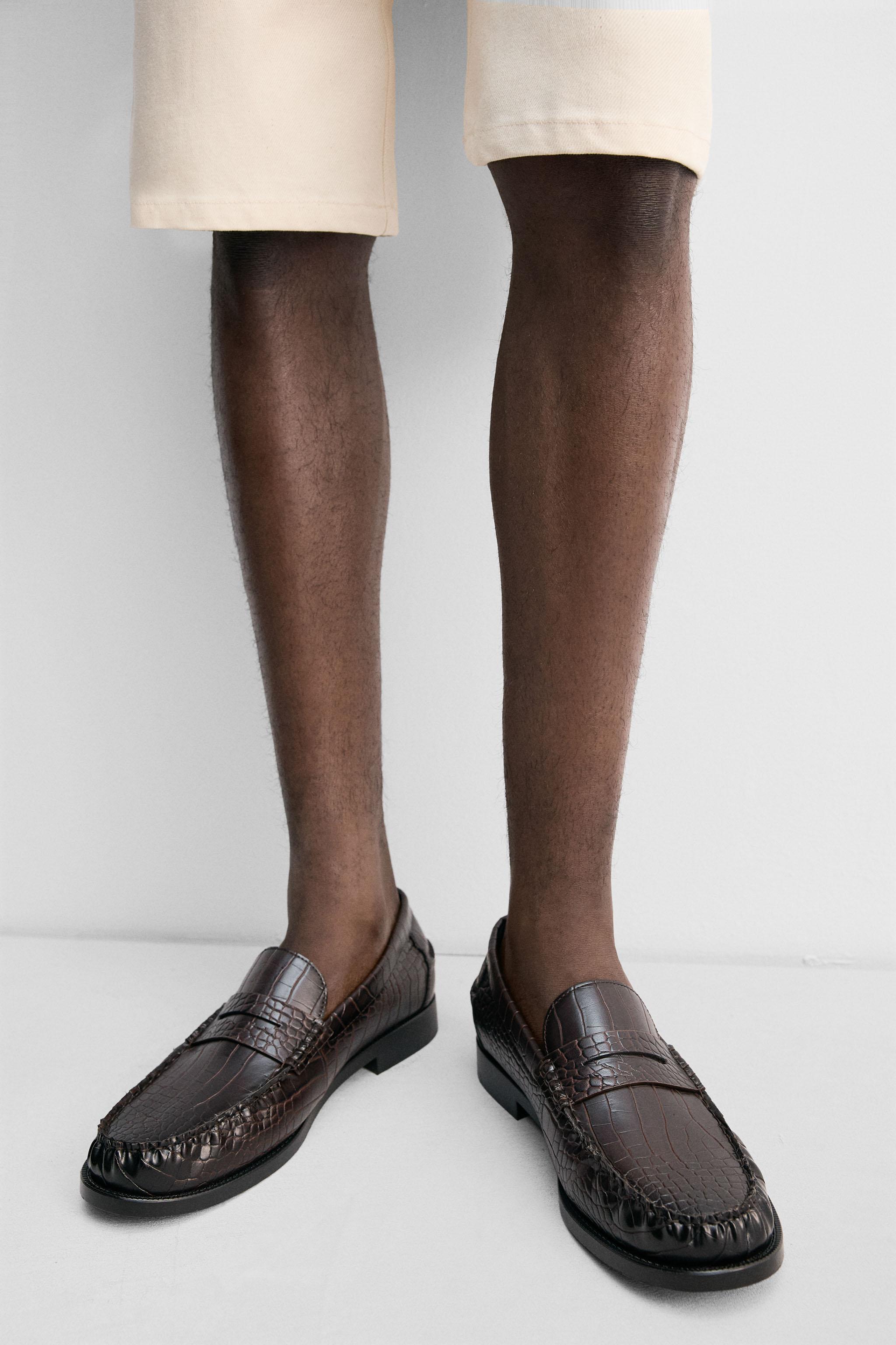 CROCODILE-EFFECT LOAFERS